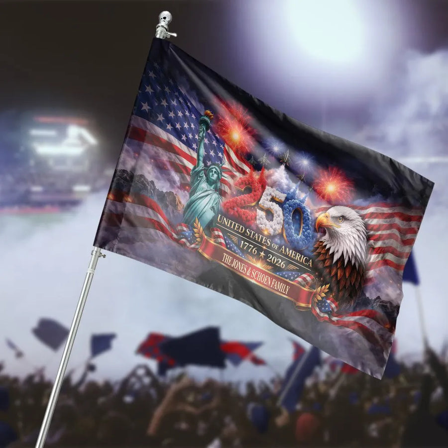 USA 250th Anniversary House Flag | Patriotic American Eagle & Liberty Design | Double Sided Weather-Resistant | Collector's 1776-2026 Yard Decor