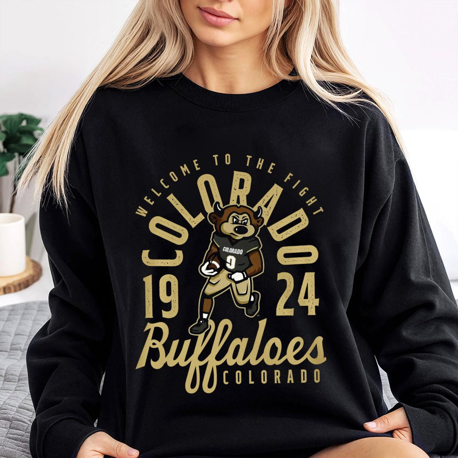 Welcome To The Fight Colorado 1924 Buffaloes With A Football Mascot Sweatshirt