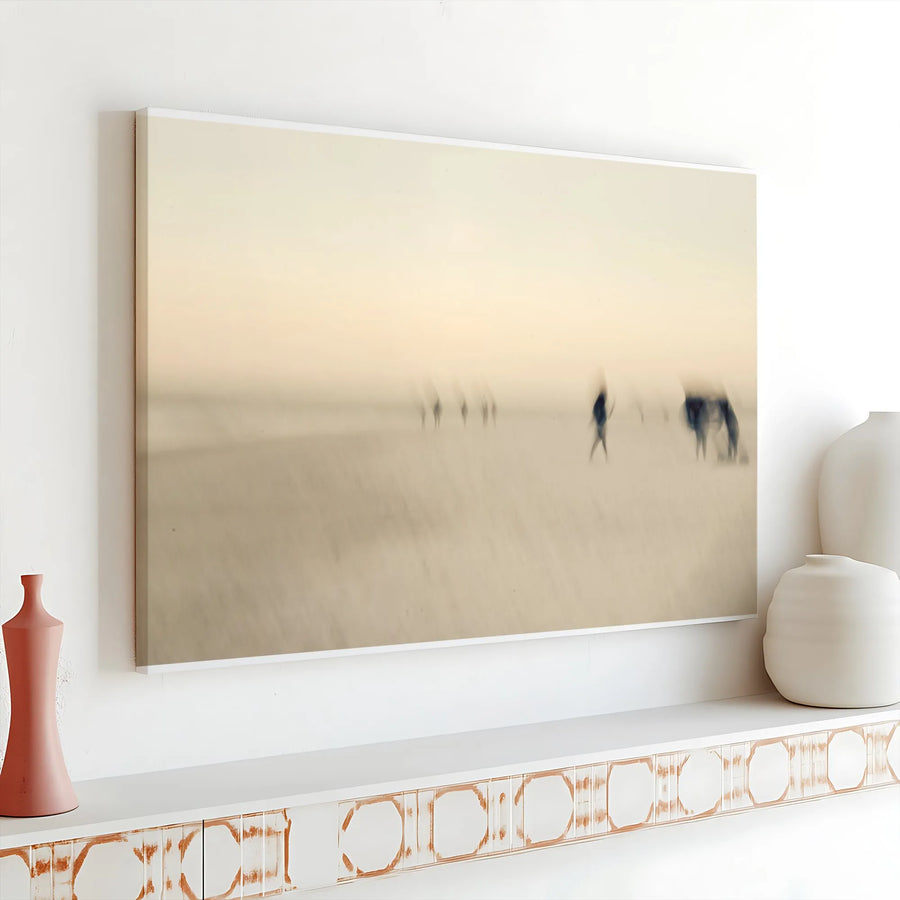 Abstract Beach Canvas Wall Art | Dreamy Motion Blur Coastal Scene | Premium Gallery Wrap Canvas | Minimalist Home Decor Gift