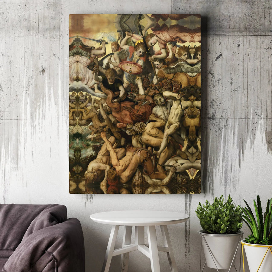 Fall Of The Rebel Angels Canvas | Renaissance Symmetry Art Print | Premium Gallery Wrap Wall Decor | Religious Home Interior Gift