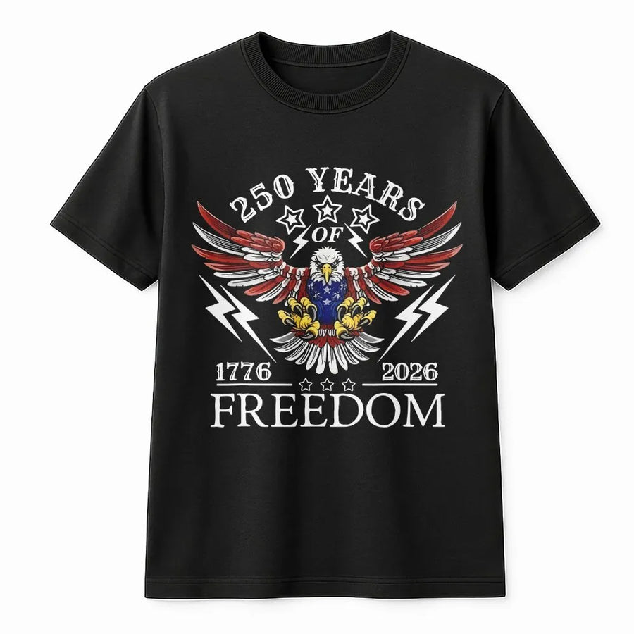 Patriotic 250th Anniversary T-Shirt | American Eagle US Flag Design | Soft Cotton | Commemorative 1776-2026 Gift for Patriot