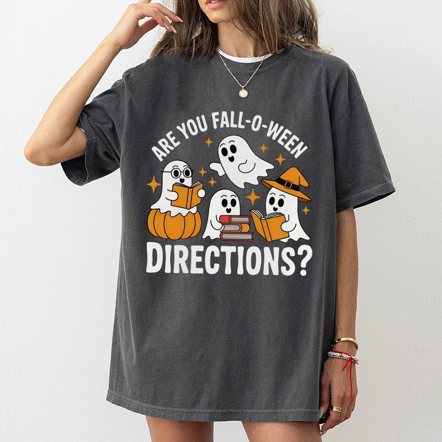 Halloween Ghost T-Shirt | Funny Librarian Reading Pun | Premium Cotton Fall Graphic Tee | Gift for Teachers Book Lovers