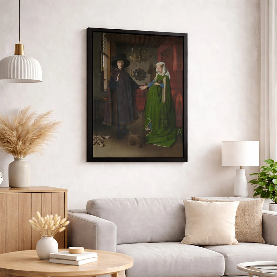 Arnolfini Portrait Canvas Art | Jan van Eyck Fine Art Reproduction | Gallery Wrap Premium Print | Classic Renaissance Decor Gift for Art Lovers