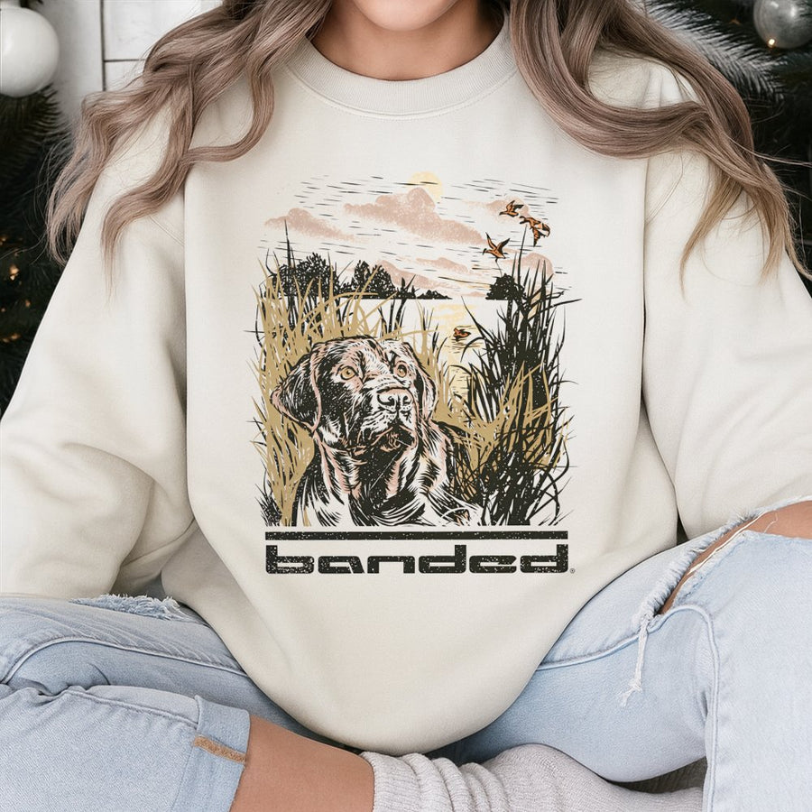 Labrador Duck Hunting Sweatshirt | Wildlife Retriever Graphic | Premium Cotton Blend | Outdoor Gift for Waterfowl Hunters