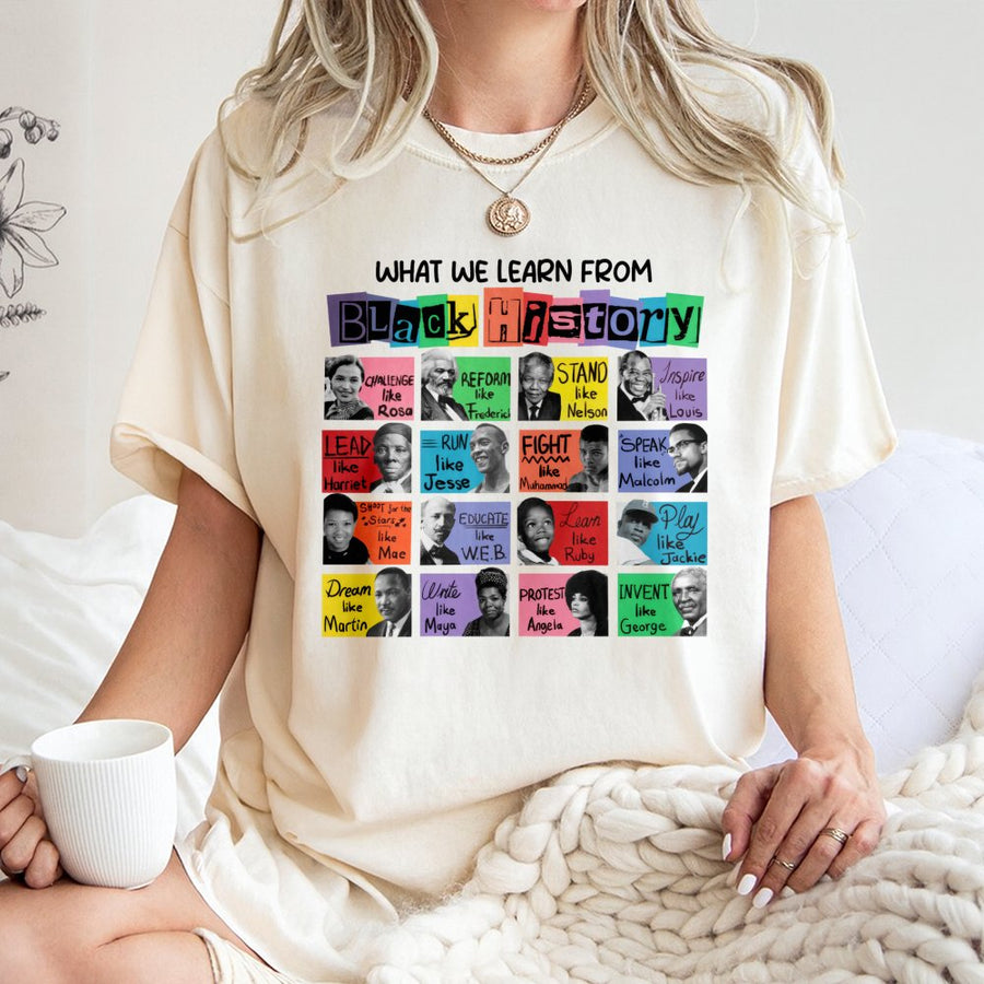 Black History Month T-Shirt | Inspirational African American Icons Graphic Tee | Premium 100% Cotton | Civil Rights Leader Gift For Educators