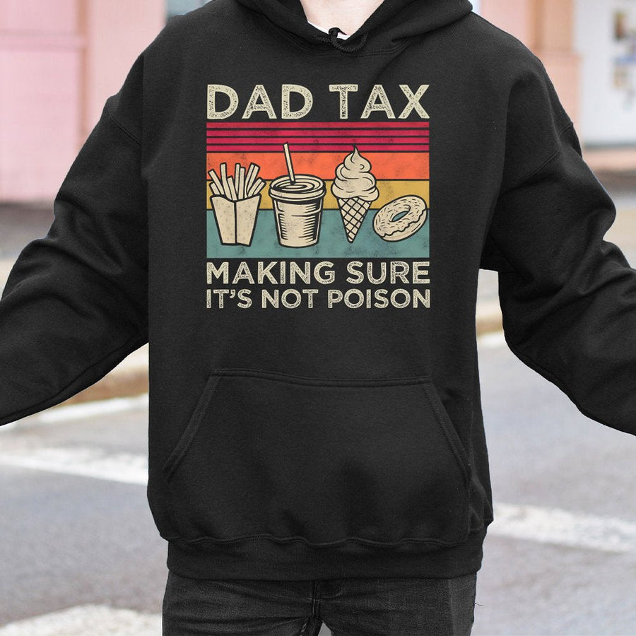 Dad Tax Hoodie | Funny Food Graphic Retro Design | Premium Cotton Blend | Best Father's Day 2026 Gift for Dad or Husband