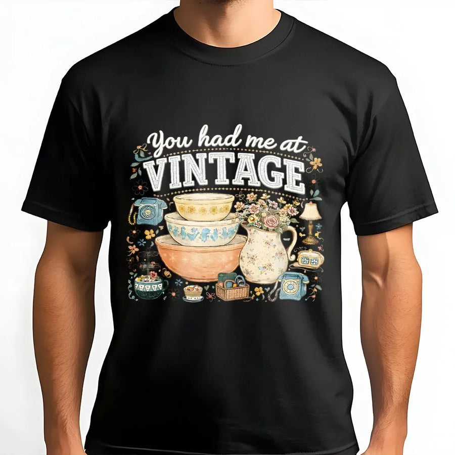 Vintage Thrifting T-Shirt | You Had Me At Vintage Retro Kitchenware Graphic | Comfort Colors Cotton Tee | Gift for Antique Collector