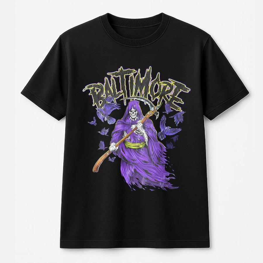 Baltimore Grim Reaper With Scythe And Ravens T-Shirt