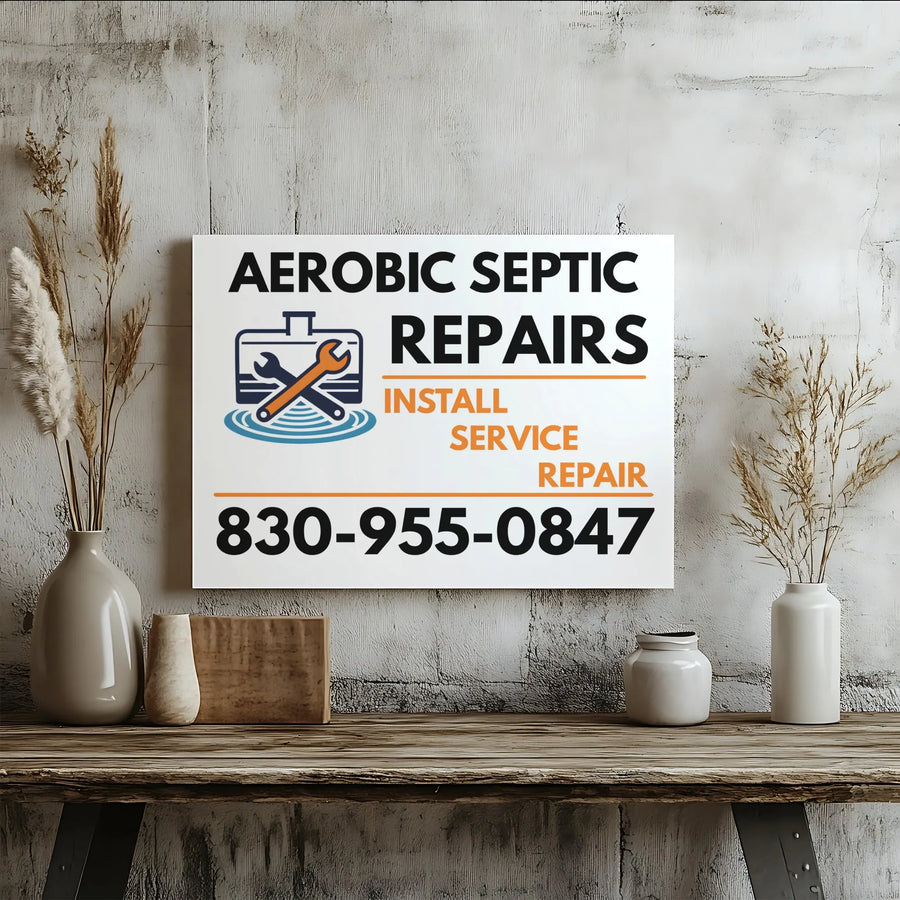 Septic Repair Sign Canvas Print | Industrial Toolbox Graphic | Premium Gallery Wrapped Canvas | Gift for Plumber & Business Office Decor