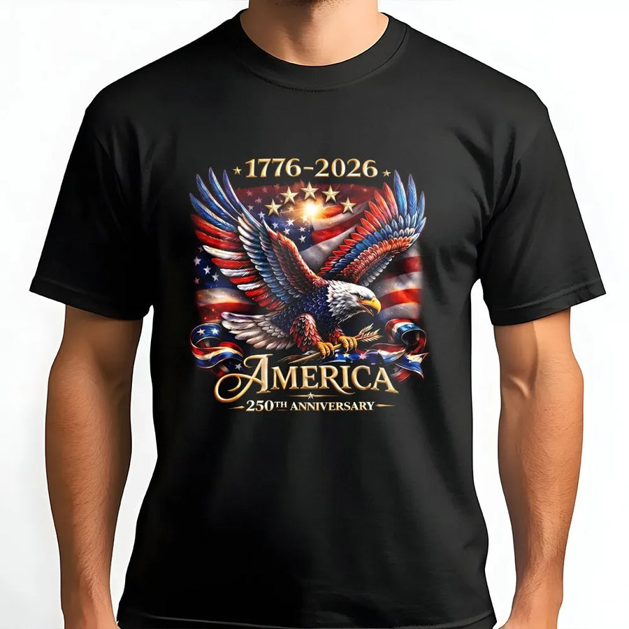 America 250th Anniversary T-Shirt | Commemorative 1776-2026 Bald Eagle Graphic | Premium Cotton Blend Sweatshirt | Collector's Patriotic Gift