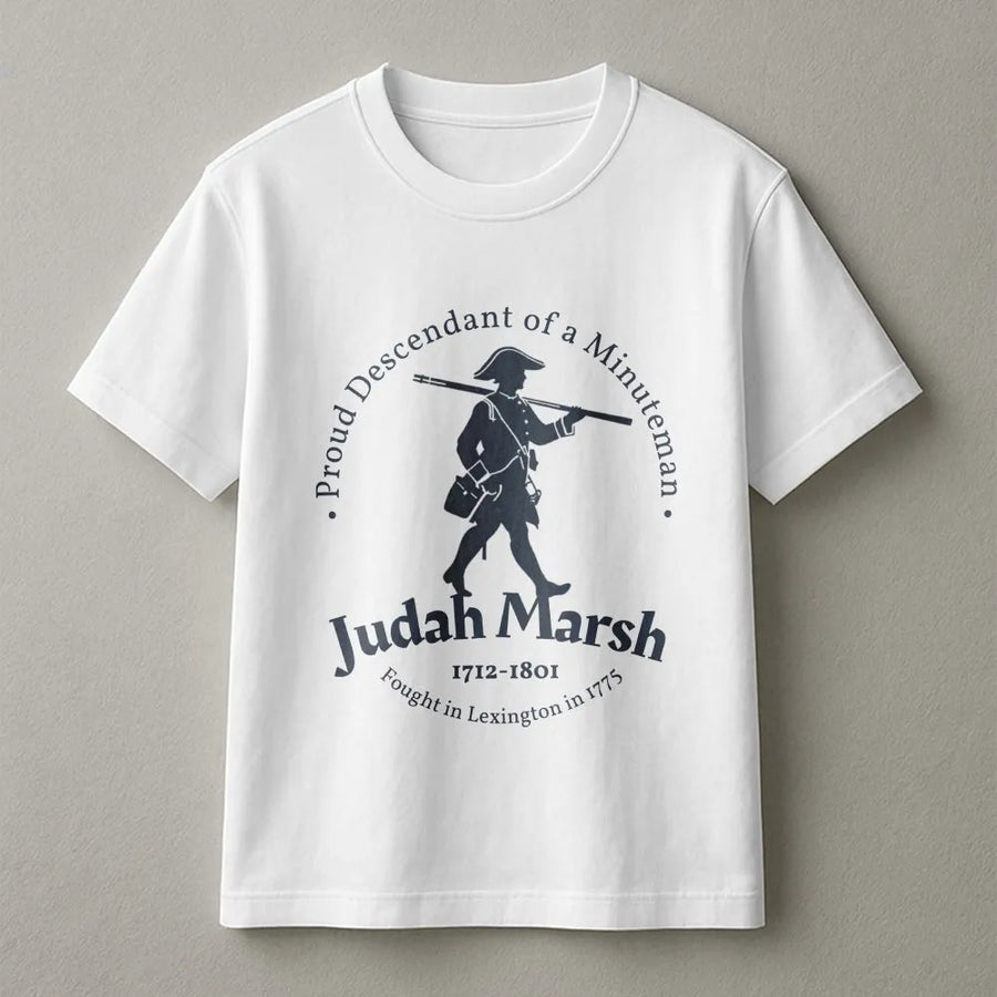 American Revolutionary War T-Shirt | Minuteman Ancestry Design | Premium Cotton Apparel | Gift for History Buffs and Genealogy Enthusiasts