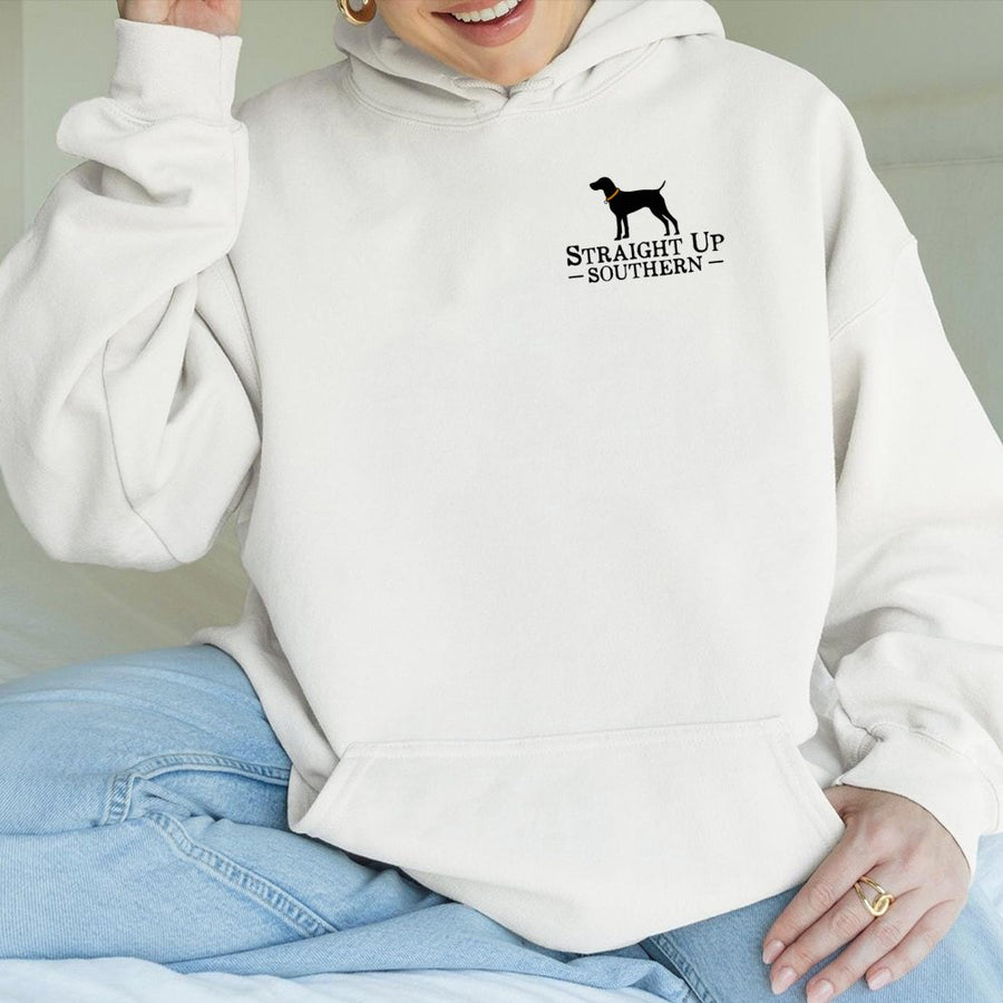 Straight Up Southern Dog Hoodie | Minimalist Beagle Graphic | Soft Cotton-Blend Premium Quality | Gift for Hunting and Country Lifestyle Fans