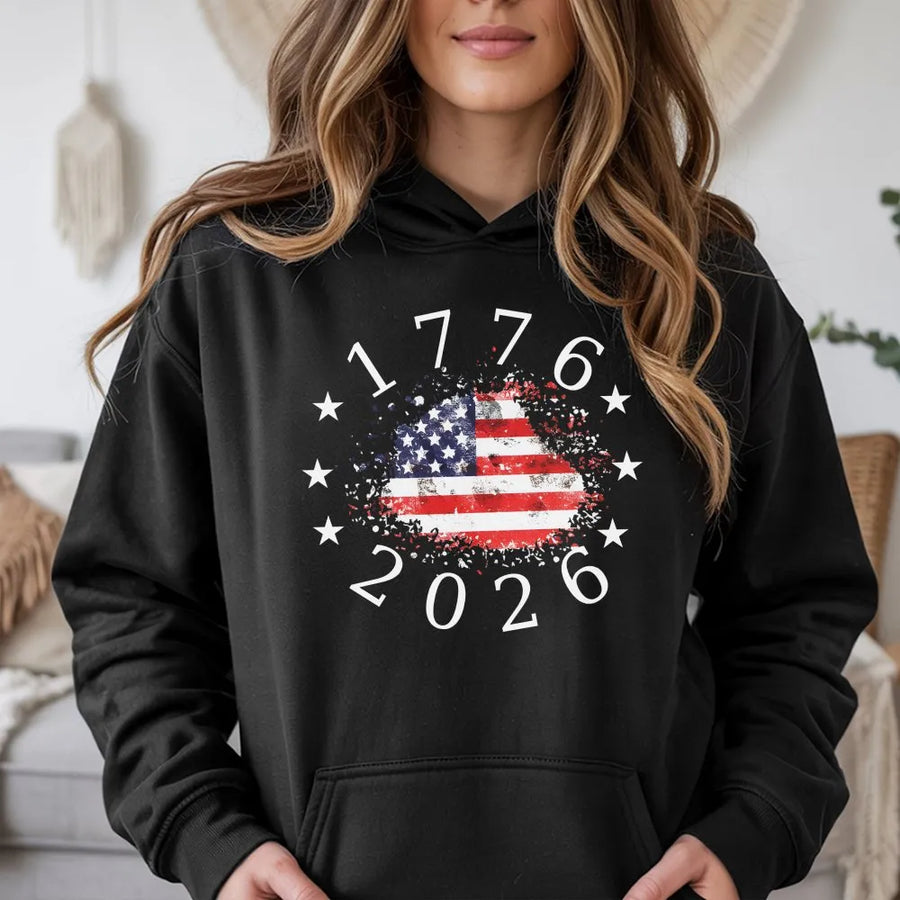 USA Flag Hoodie | Patriotic American Heritage Design | Soft Cotton-Polyester Blend | Independence Day Gift for Proud Americans