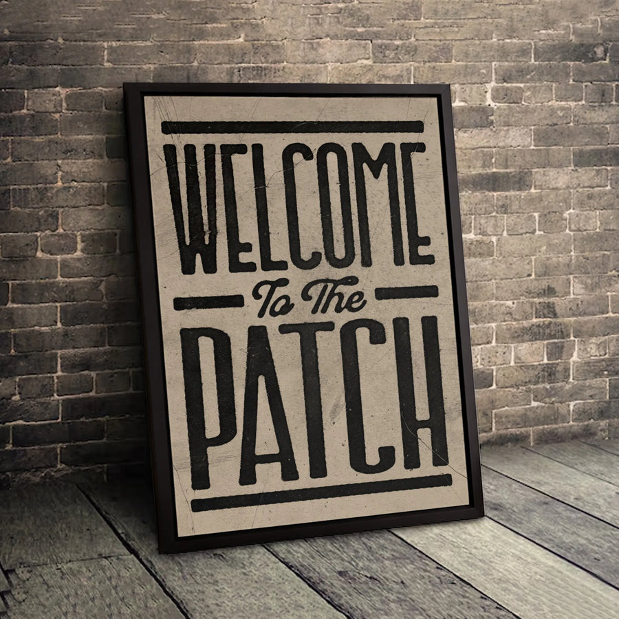Welcome To The Patch Canvas Wall Art | Rustic Farmhouse Typography Print | Premium 1.25 Inch Gallery Wrap | Fall Home Decor For Pumpkin Lovers