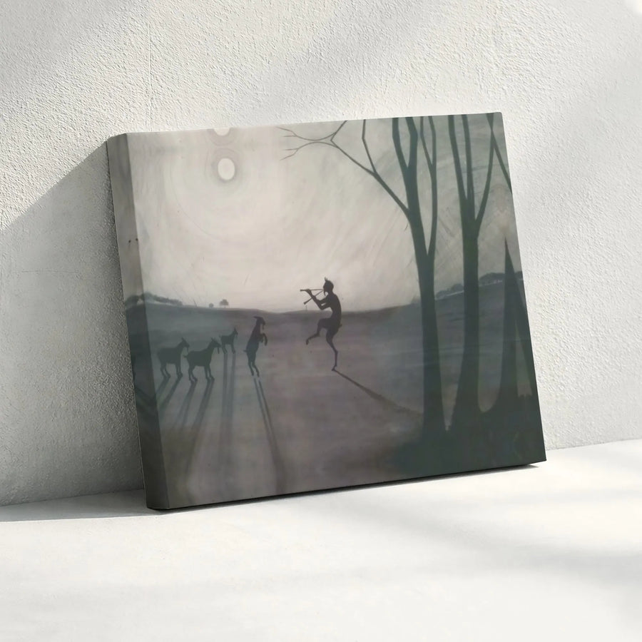 Dancing Faun Canvas Print | Mythical Forest Wall Art | 1.25 Inch Gallery Wrap | Greek Mythology Decor for Living Room
