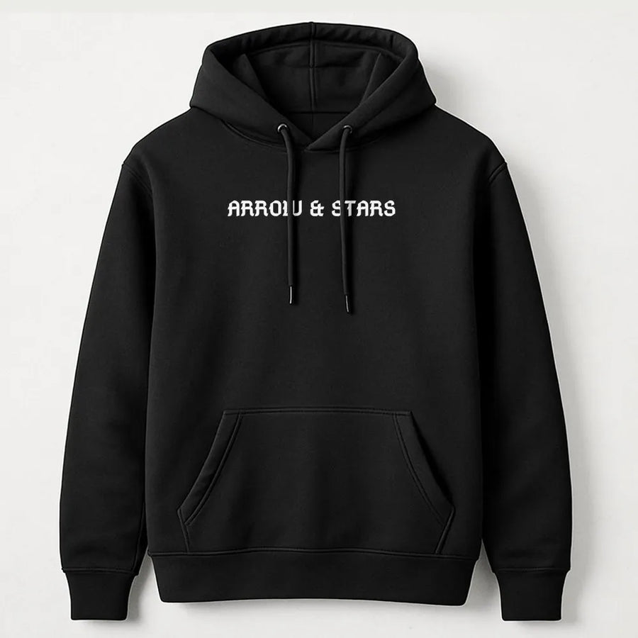 Arrow & Stars Hoodie | Minimalist Typography Graphic | Soft Cotton-Blend Premium Quality | Unisex Casual Streetwear Gift for Her & Him