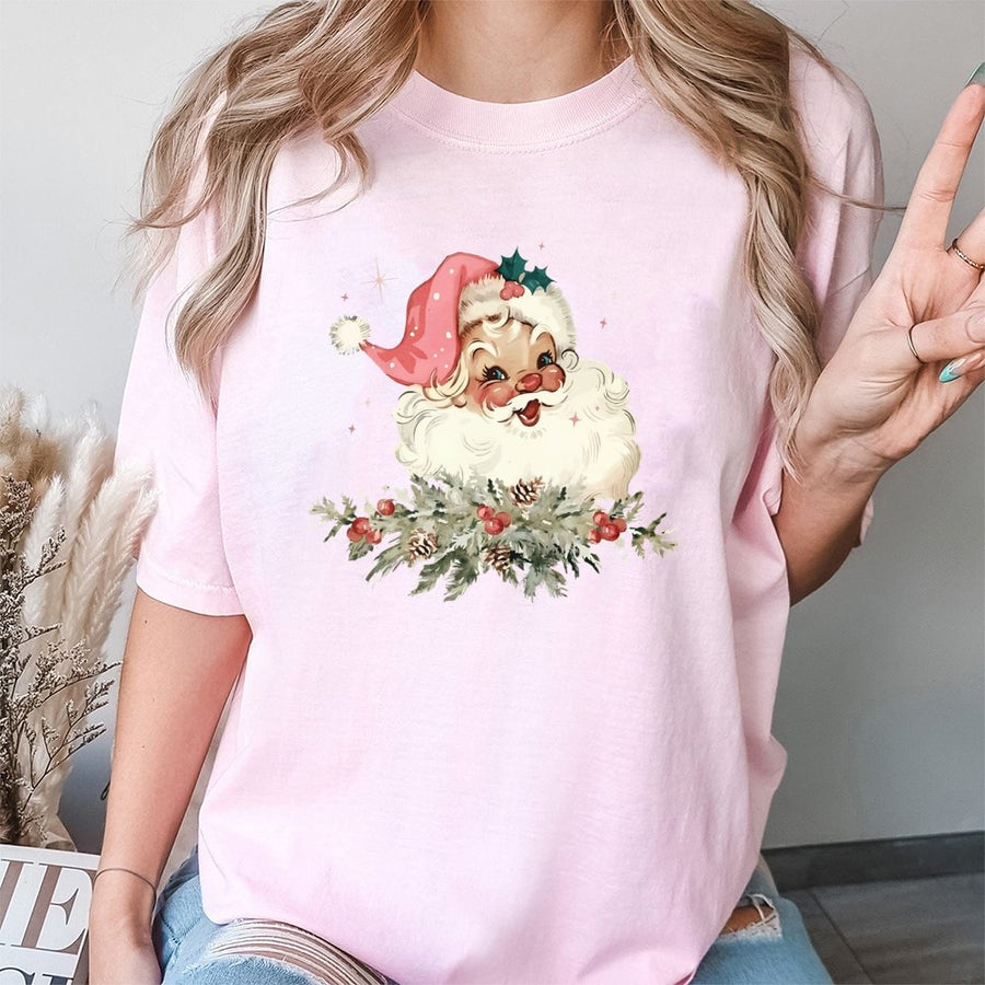 Vintage Santa T-Shirt | Retro Christmas Holiday Graphic Tee | 100% Soft Cotton | Festive Holiday Gift for Women and Men