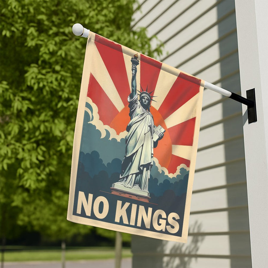 No Kings Statue of Liberty Flag | Anti-Monarchy Statement | Premium UV-Resistant Polyester | Patriotic Home & Garden Decor Gift