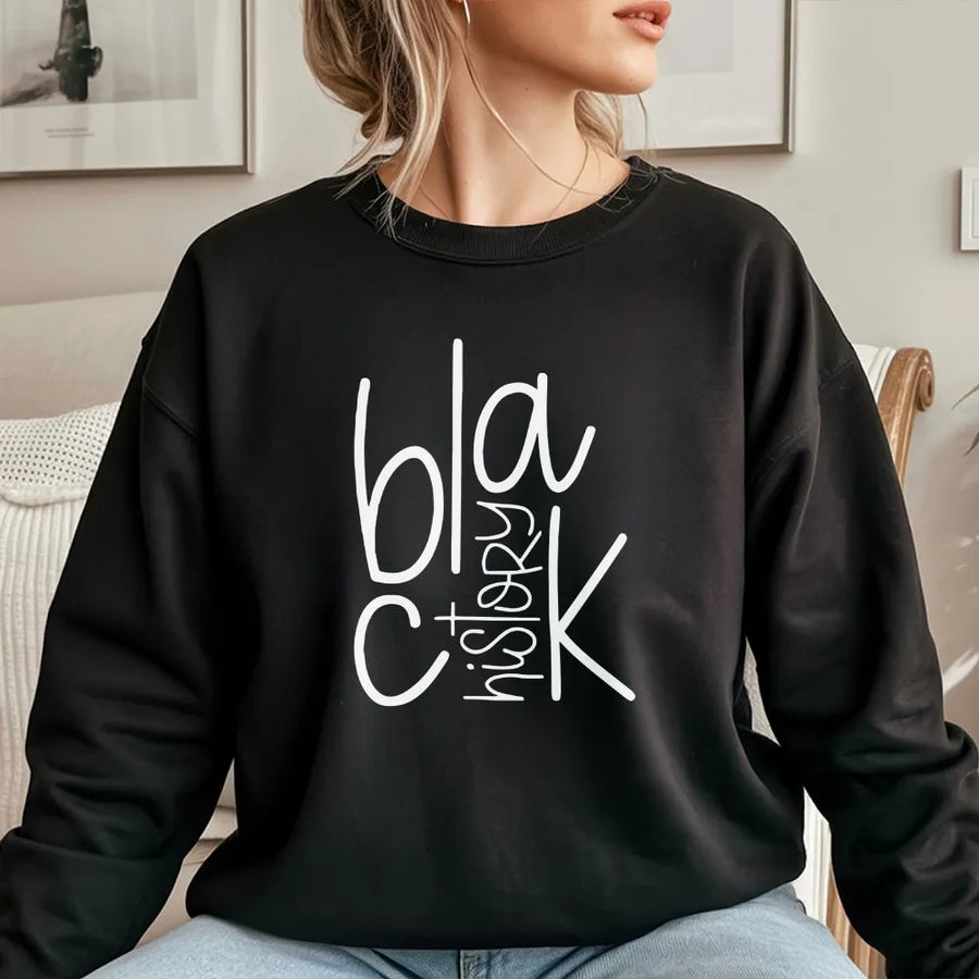 Black History Month Sweatshirt | Minimalist Empowerment Typography Graphic | Premium Cotton Blend | Gift for African American Awareness Supporters
