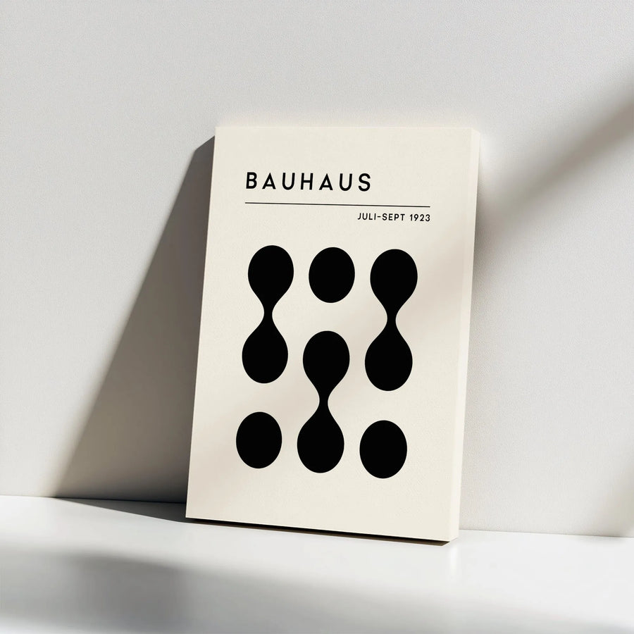 Bauhaus Abstract Wall Art | Geometric Mid Century Modern Canvas Print | 1.25 Inch Gallery Wrap | Minimalist Office Decor Gift