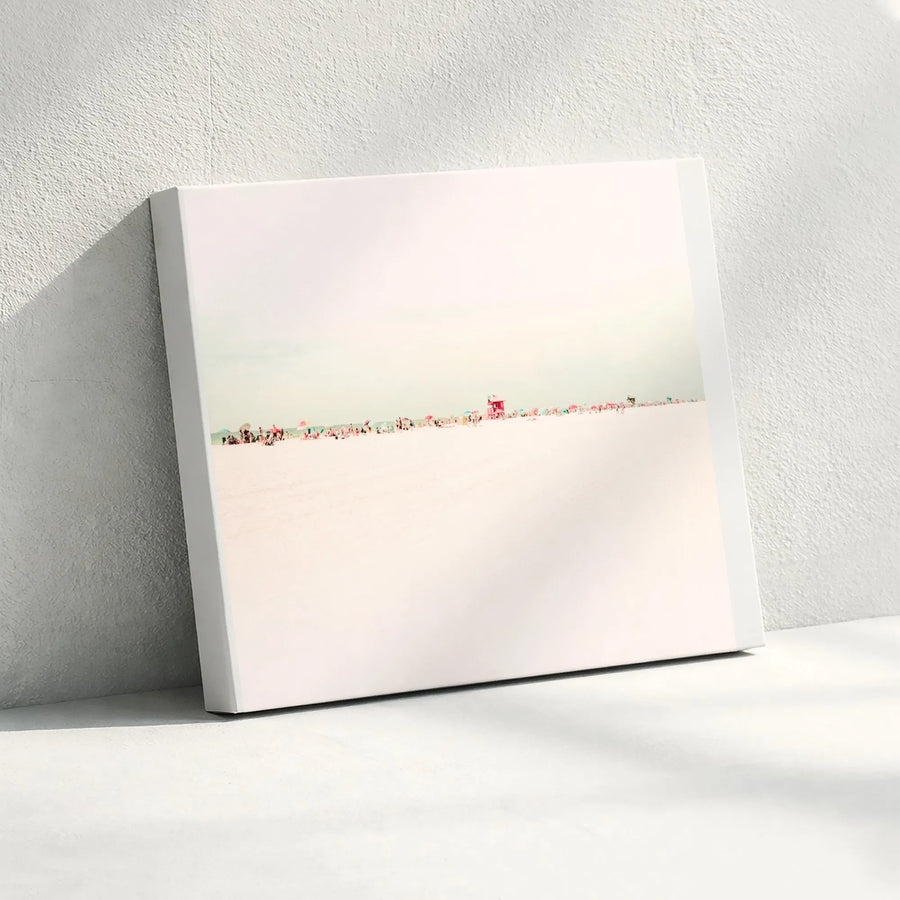 Minimalist Beach Canvas Wall Art | Pastel Coastal Photography Print | Premium Gallery Wrap Canvas | Modern Coastal Decor Gift