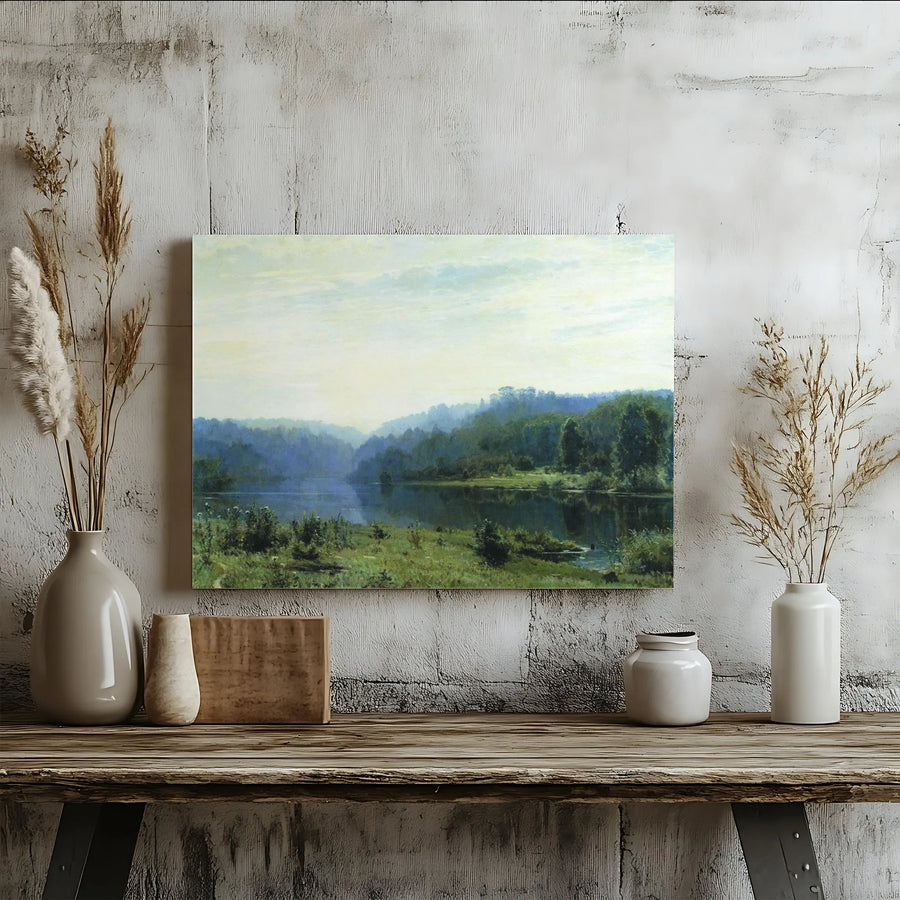 Isaac Levitan Lake Rus Landscape Painting | Fine Art Canvas Print | Gallery-Wrap 1.25” Thick Wooden Frame | Ready to Hang Home Decor