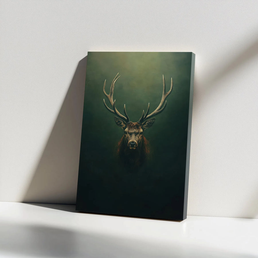 Majestic Stag Canvas Wall Art | Rustic Woodland Wildlife Portrait | Premium Thick Gallery Wrap | Hunter Gift & Man Cave Cabin Decor