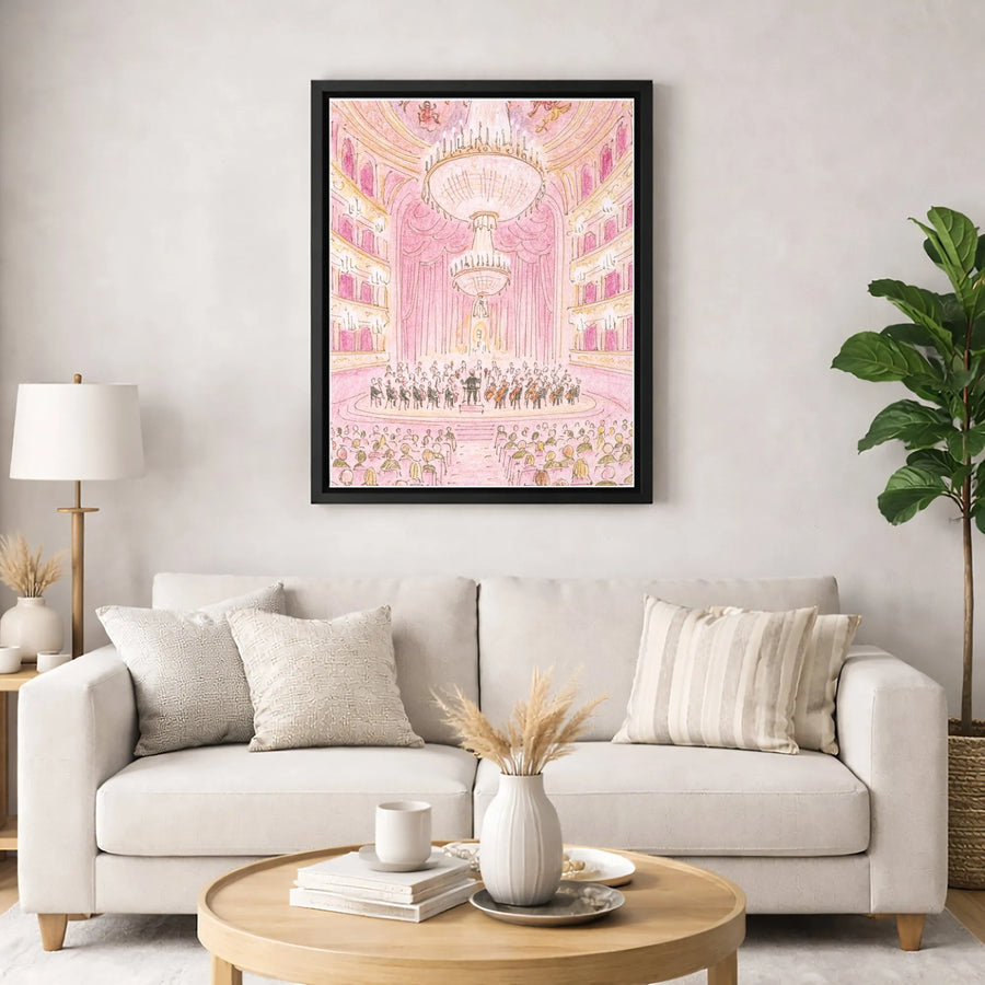 Opera House Wall Art | Orchestra Performance Sketch | Premium 1.25" Gallery Canvas | Elegant Musical Home Decor Gift