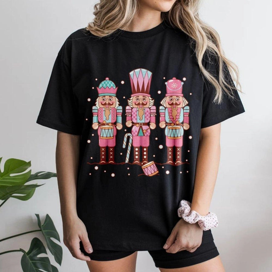 Nutcracker Christmas T-Shirt | Pastel Pink and Teal Holiday Graphic | Premium Cotton Unisex Tee | Festive Winter Gift for Nutcracker Lovers