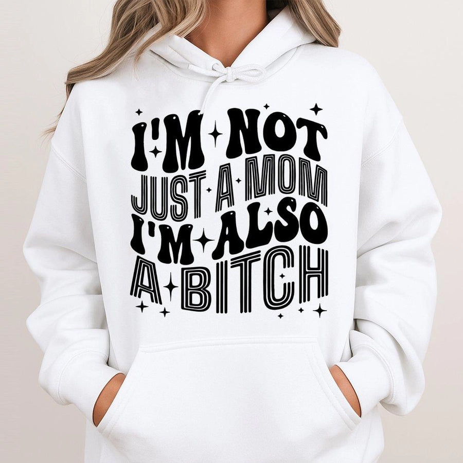 Funny Mom Hoodie | Sarcastic Saying Retro Font Design | Premium Cotton Blend | Gift For Tired Moms And Best Friends