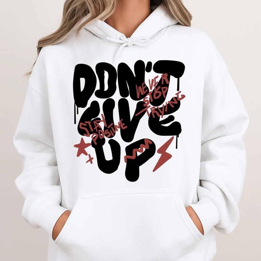 Don't Give Up Hoodie | Motivational Graffiti Streetwear Aesthetic | Premium Cotton Blend | Inspirational Gift for Men and Women