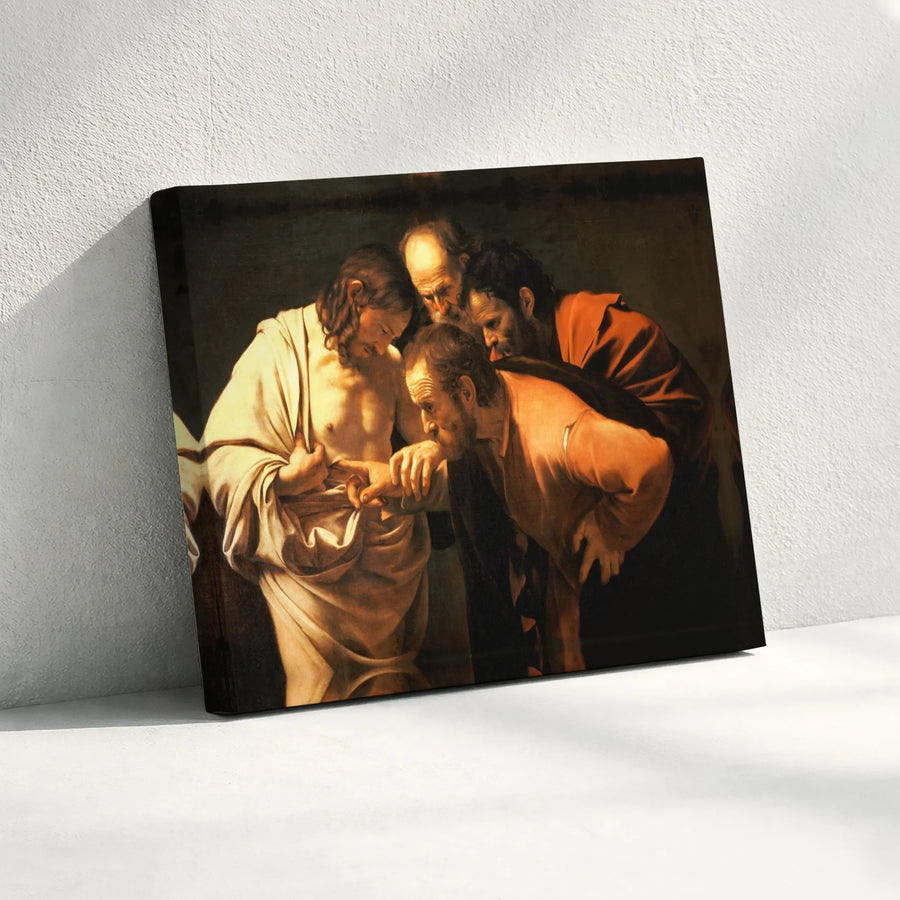 The Incredulity of Saint Thomas Canvas | Caravaggio Masterpiece Art | Gallery-Quality Fade-Resistant Print | Religious Wall Decor for Home