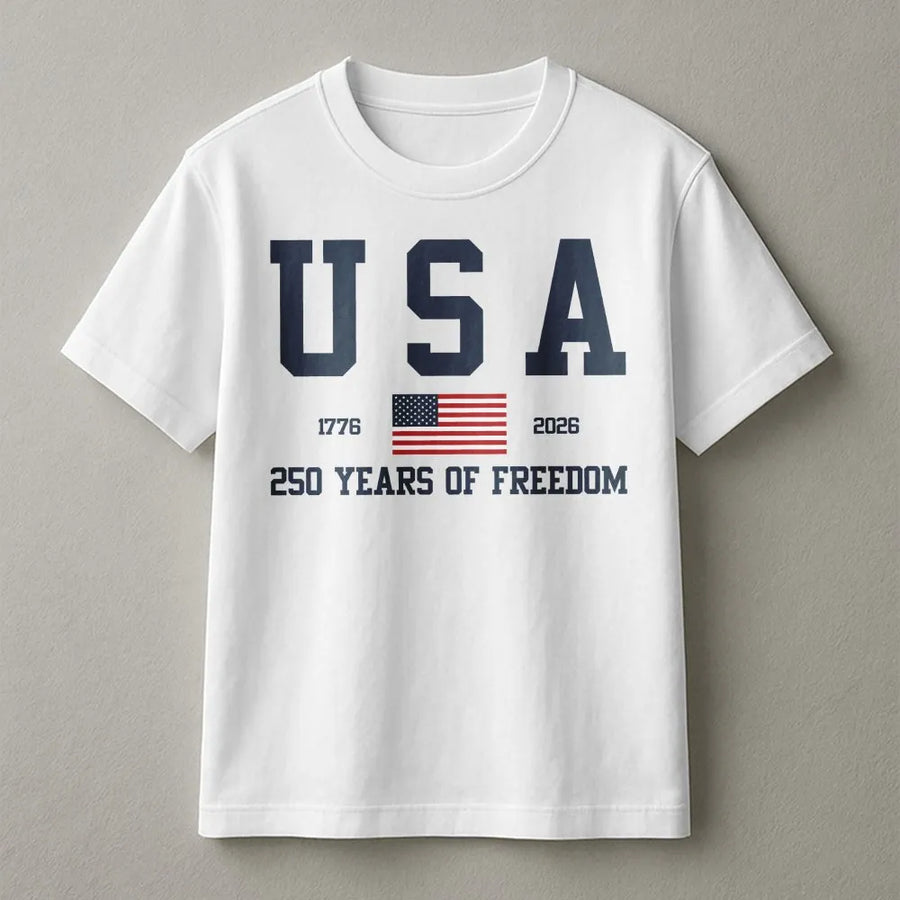 USA 250th Anniversary T-Shirt | 1776-2026 Years of Freedom Graphic | Premium Cotton | Commemorative July 4th Gift for Patriots