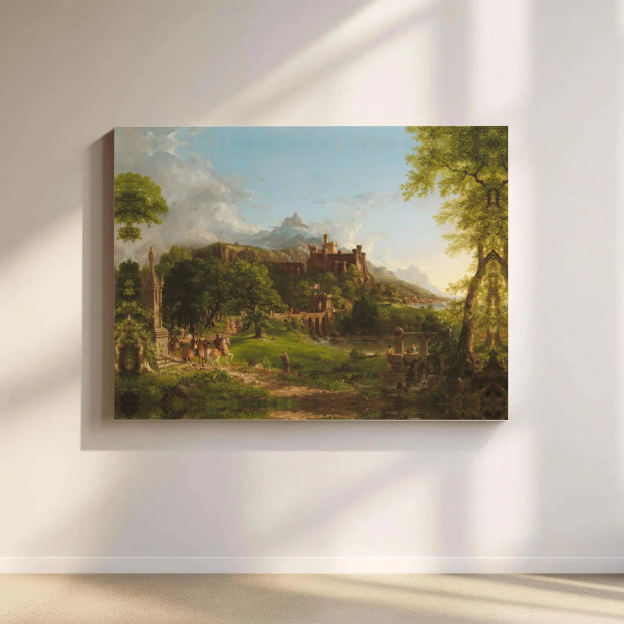 Medieval Castle Landscape Canvas Art | Epic Romanticism Painting Print | Premium Matte Finish Canvas | Gift for Fantasy & History Lovers