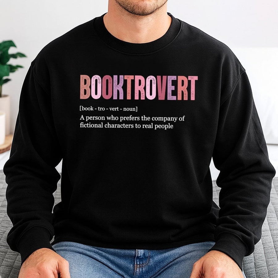 Booktrovert Sweatshirt | Funny Dictionary Definition Graphic | Cotton-Blend Premium Crewneck | Gift For Book Lovers, Readers And Librarians