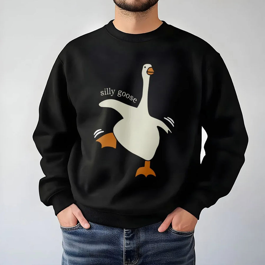 Silly Goose Sweatshirt | Cute Graphic Duck Crewneck | Premium Cotton Blend | Funny Animal Lover Gift for Women and Men