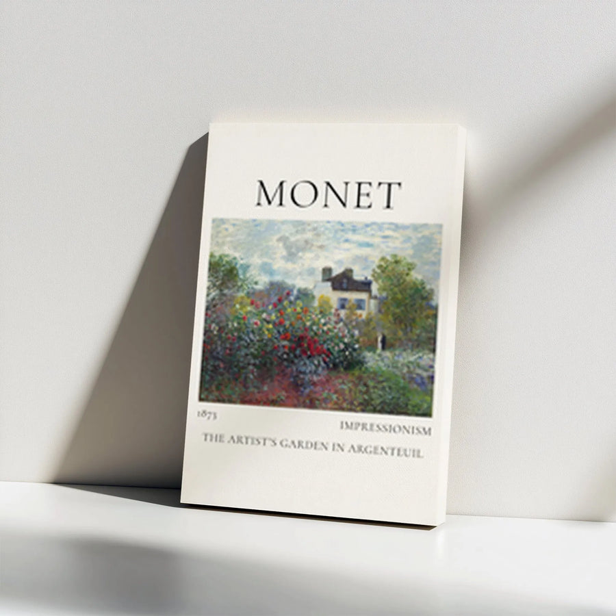 Monet Garden at Argenteuil Vertical Canvas | Vintage Impressionist Wall Art | Premium Gallery Wrapped Canvas | Collector's Gift for Art Lovers