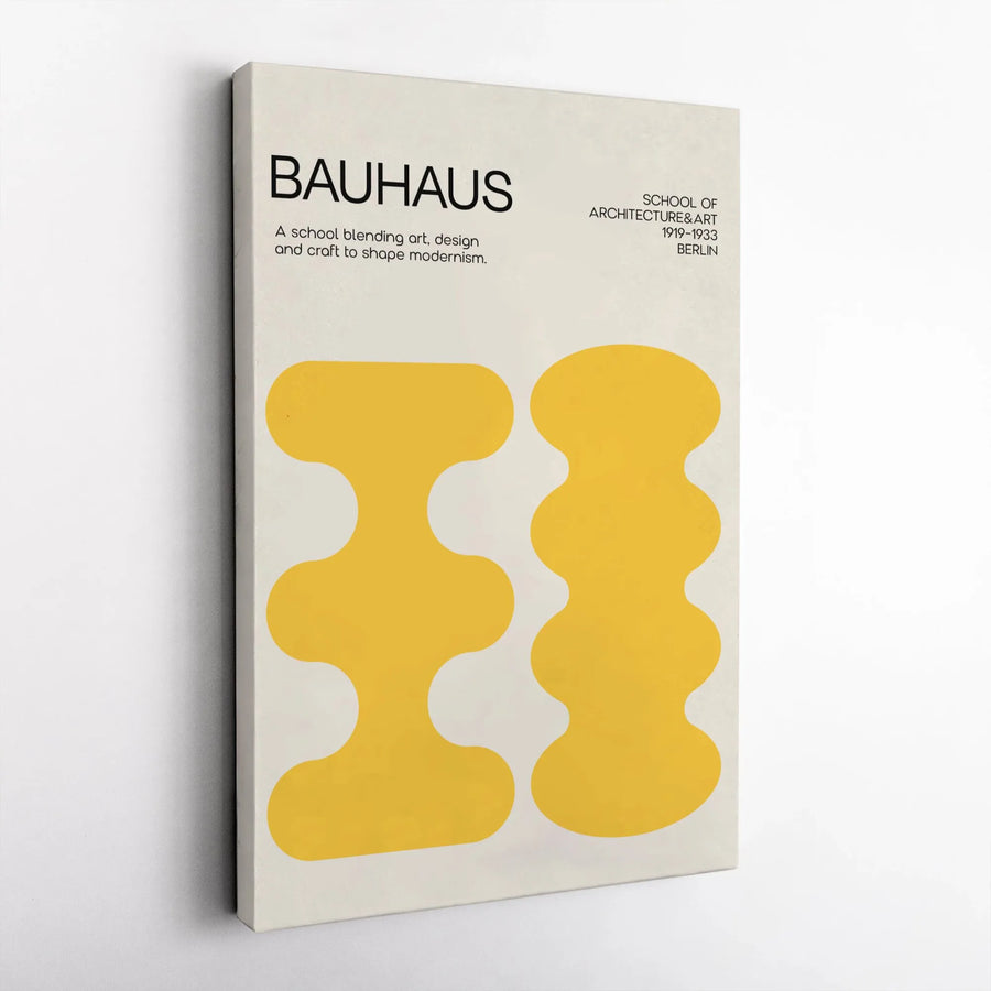 Bauhaus Wall Art Poster | Mid-Century Modern Abstract Shapes | Premium 1.25-Inch Canvas Print | Minimalist Decor For Home And Office