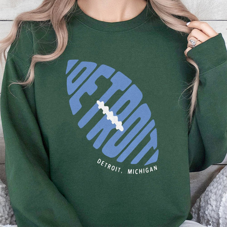Detroit Football Sweatshirt | Motor City Graphic Crewneck | Premium Cotton Blend | Gift for Michigan Football Fans