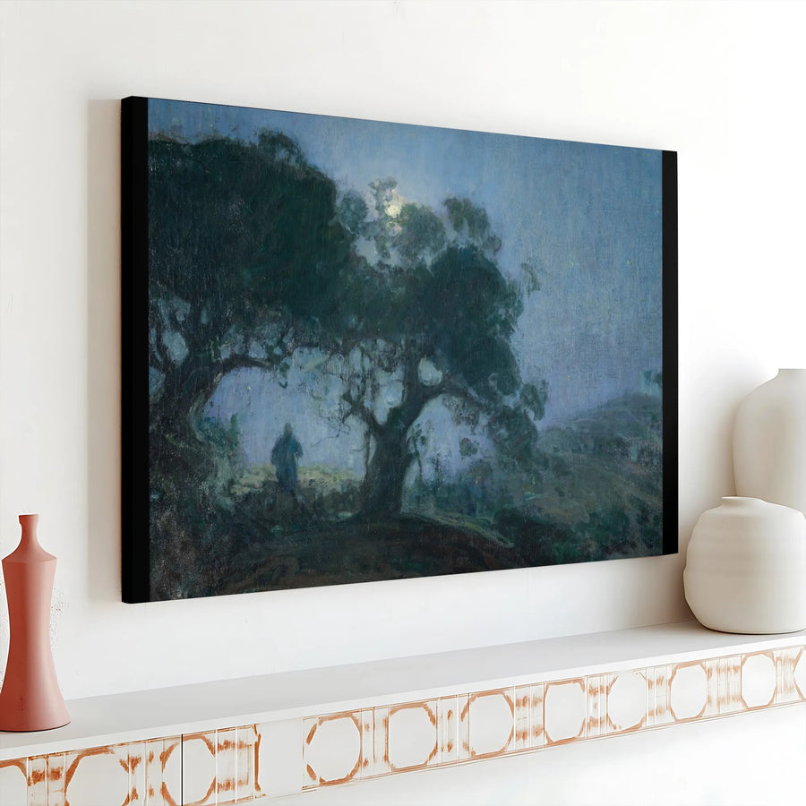 The Lone Scout Canvas Art | Frederic Remington Vintage Nocturne Painting | 1.25 Inch Gallery Wrap | Classic Western Home Wall Decor Gift