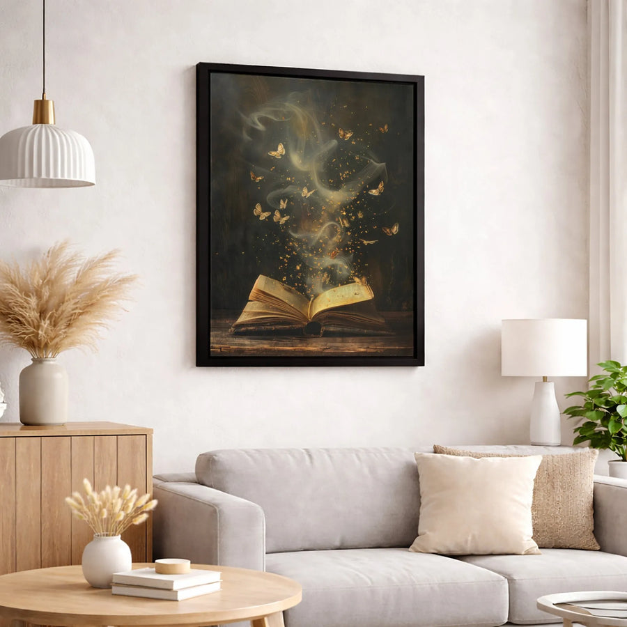 Magical Butterfly Open Book Canvas | Enchanted Library Wall Art | Premium Fade-Resistant Print | Whimsical Home Decor Gift