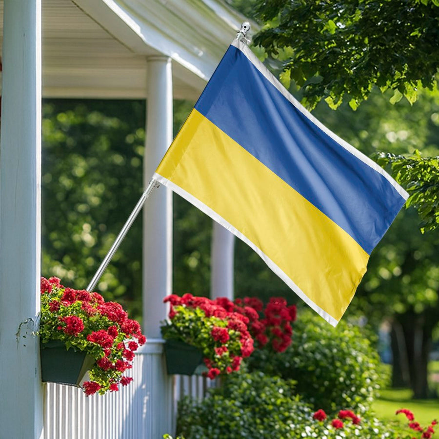 Ukraine House Flag | Durable Blue And Yellow Solidarity Yard Banner | Premium All-Weather Polyester | Patriotic Outdoor Home Decor Gift