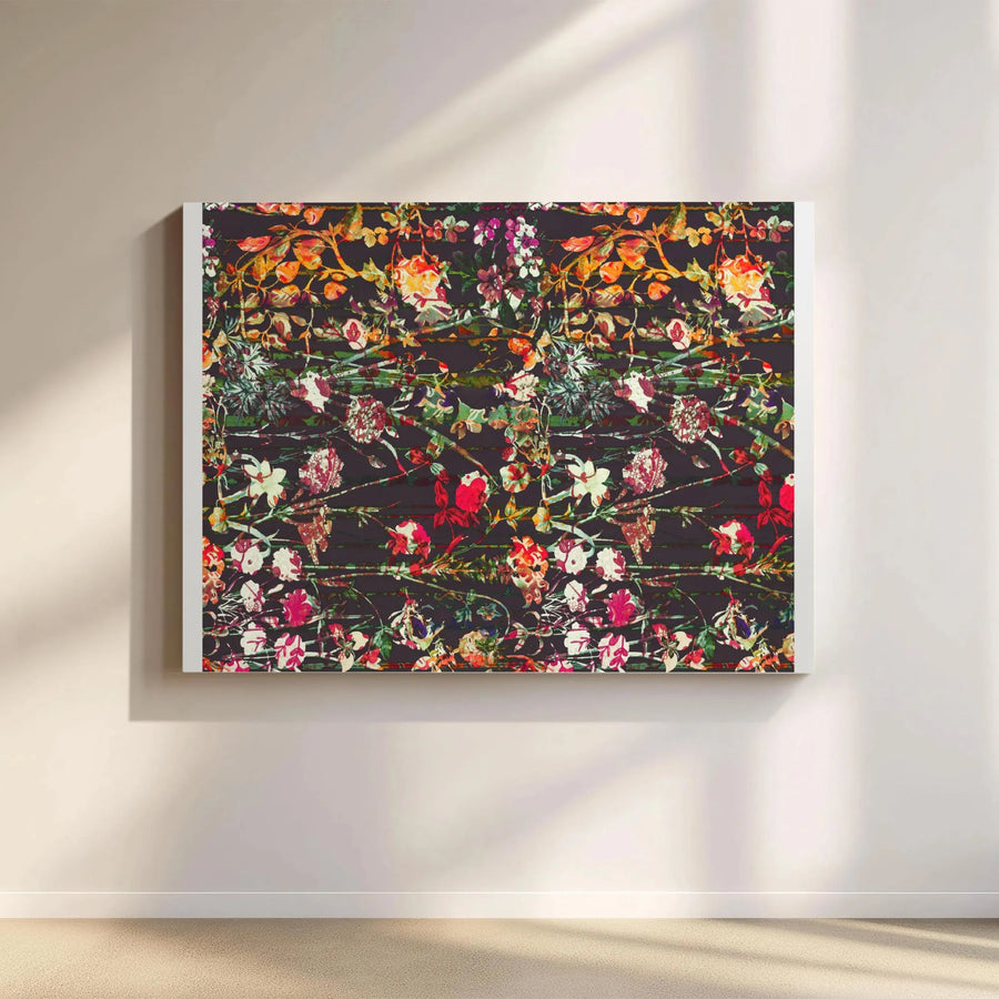 Abstract Floral Canvas Wall Art | Moody Botanical Tapestry Print | Premium Gallery Wrapped Canvas | Modern Living Room Decor Gift