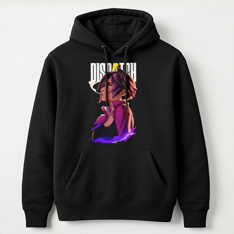 Anime Gamer Hoodie | Cyberpunk Dispatch Character Graphic | Premium Cotton Blend Streetwear | Unique Gift for Gamers and Otaku