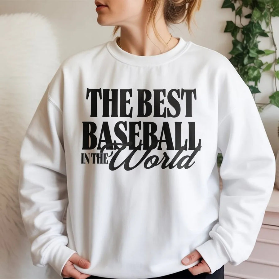 Baseball Mom Sweatshirt | The Best Baseball Mom In The World Sweatshirt | Premium Cotton Blend | Gift for Proud Sports Mom on Mothers Day