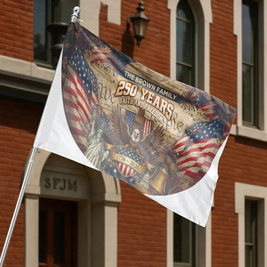 American 250th Anniversary House Flag | Vintage Eagle & Liberty Design | Double-Sided Weatherproof Fabric | Premium Patriotic Yard Decor Gift