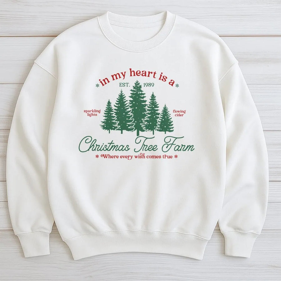 Christmas Tree Farm Sweatshirt | Cozy Holiday Forest Graphic Tee | Premium Unisex Winter Pullover | Festive Apparel Gift for Women and Men