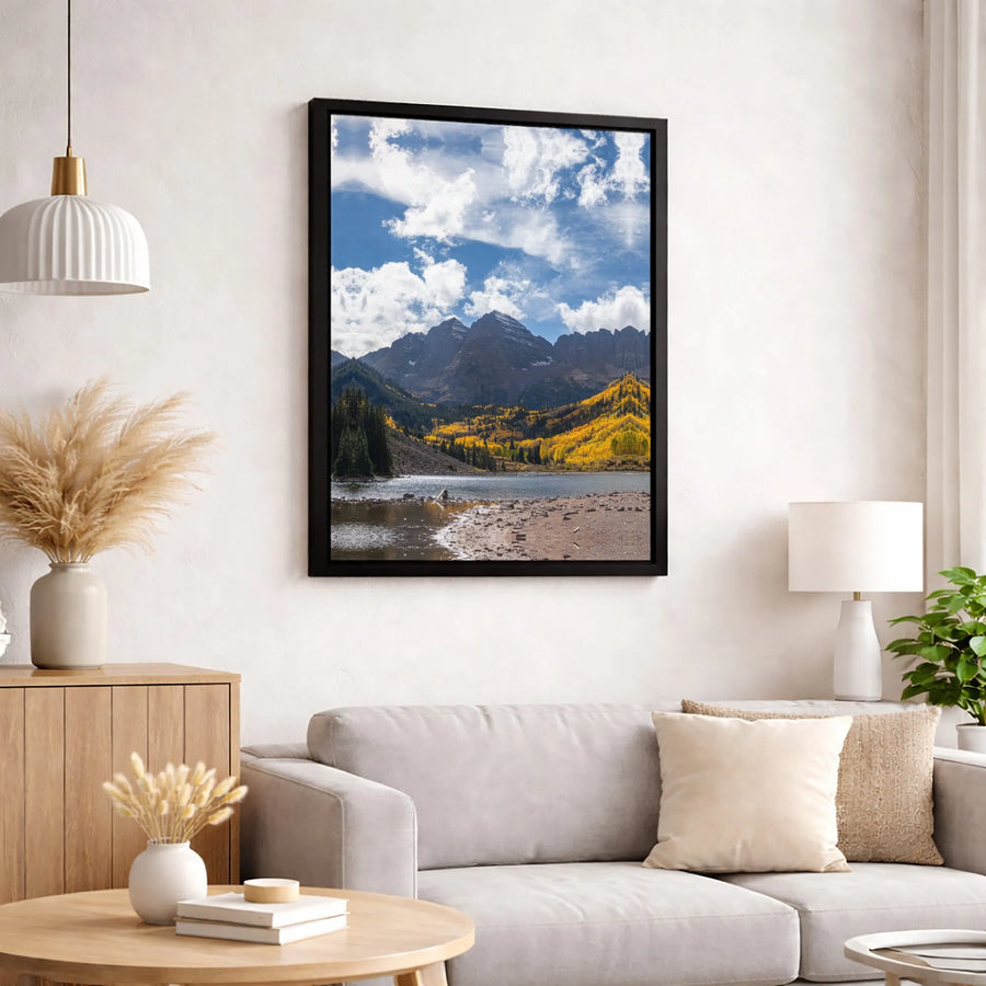 Maroon Bells Mountain Canvas Wall Art | Autumn Aspen Trees Landscape | Premium Fade-Resistant Gallery Print | Colorado Nature Decor Gift