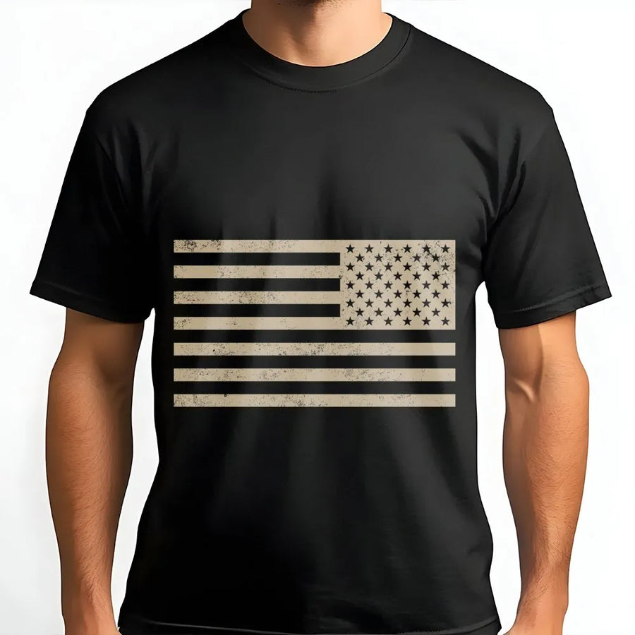 Distressed American Flag T-Shirt | Vintage USA Patriot Graphic | Premium Soft Cotton | Patriotic Gift For Men And Women