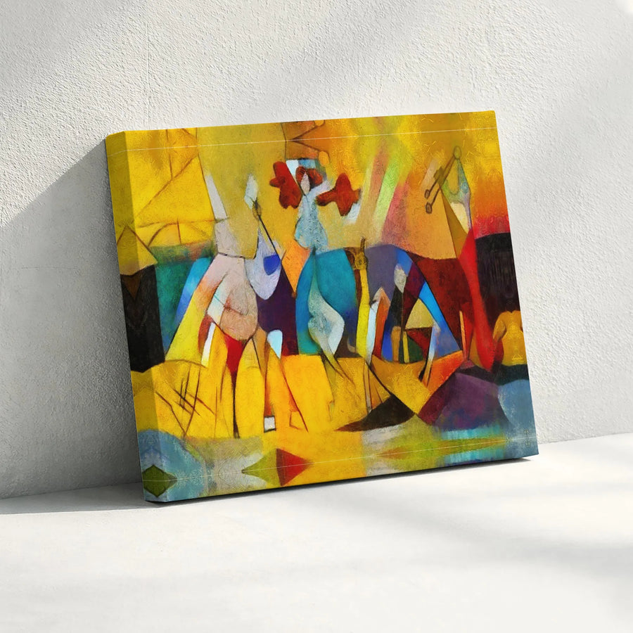 Abstract Canvas Wall Art | Vibrant Jazz Musician Painting Print | Premium Thick Gallery Wrap Canvas | Modern Living Room Decor Gift
